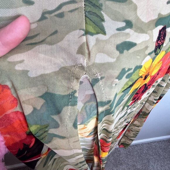 NYC‎ sheer/mesh floral camo swim cover up size large - Picture 4 of 8